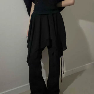 Layered Asymmetrical Wrap Skirt