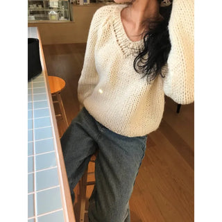 Handmade V-neck knit