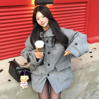 Basic Balloon Fit Hooded Midi Coat