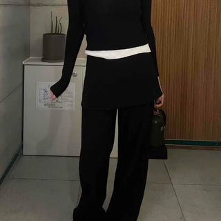 Minimal semi-wide slacks pants