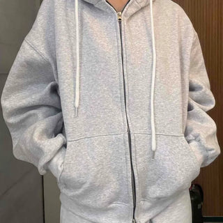 Daily Loose Fit Fleece-Lined Zip-Up Hoodie