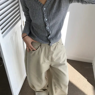 Ruffle Ribbed Cardigan