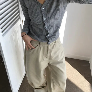 Ruffle Ribbed Cardigan