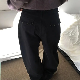 Studded Patch Wide Pants