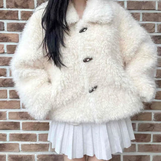 Fur Collar Duffle Short Jumper