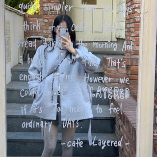 Sweet Wool High-Neck Belted Half Coat