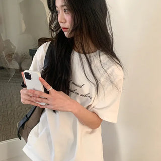Mude Loose Fit Oversized Fleece-Lined Short Sleeve T-shirt