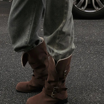 Lumen Buckle Folding Mid-calf Boots