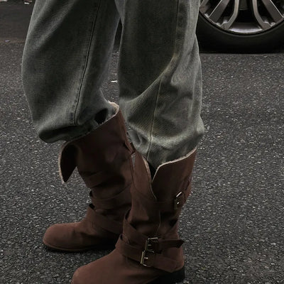 Lumen Buckle Folding Mid-calf Boots