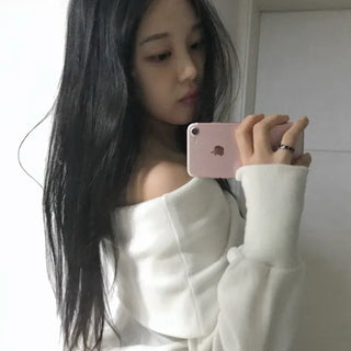 off-shoulder sweatshirt