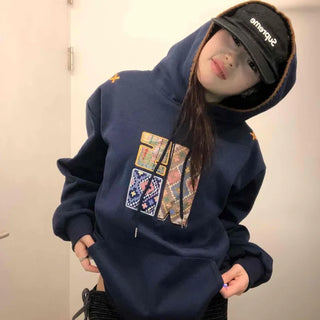 Ethnic Patchwork Art Oversized Hoodie