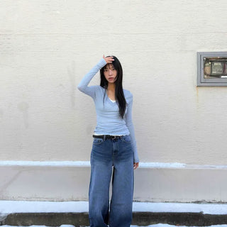 Loose-fit Y2K washed denim pants