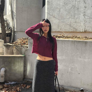 Rich Color Knit Cardigan