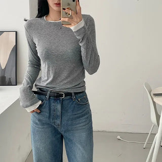 Round Color Block Layered T-shirt