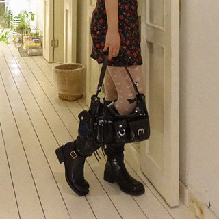 Three-Time Pocket Shoulder Bag