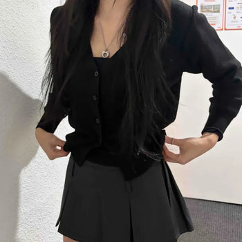 Urban Chic Button Loose Fit Short Cardigan
