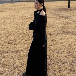 Simple Slim Fit Maxi Long Skirt