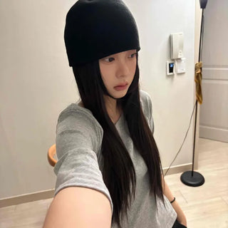 Simple Round Neck Sleeve T-shirt