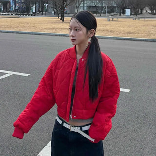 Street Oversized Quilted Crop Padded Jacket