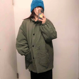 Loose-fit Color-blocked Midi Field Jacket