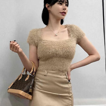 Glam Fudge Deep Square Crop Knit
