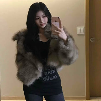 Glam Volume Fur Toggle Short Jacket