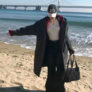 Casual Loose Single Button Maxi Long Coat