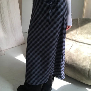 *Mu&d* Soup Chiffon Check Long Skirt