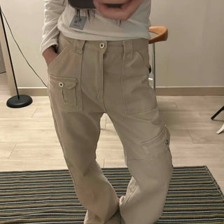 Multi-Pocket Straight Cargo Pants