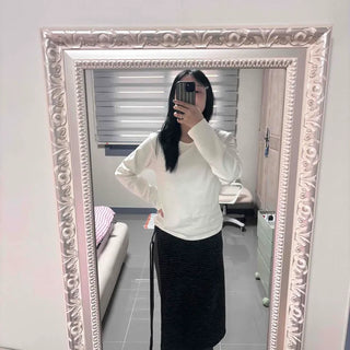 Soft Cozy Round Neck Slim Fit Long Sleeve T-shirt