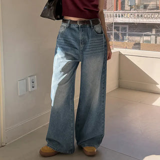QWERTY Catbrush Washed Wide Denim Pants