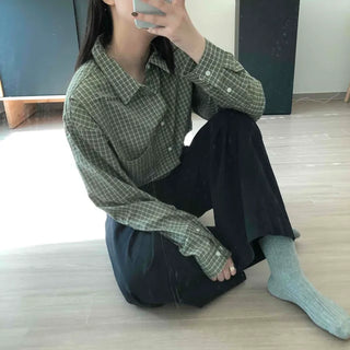 Vintage Check Loose Fit Collared Shirt