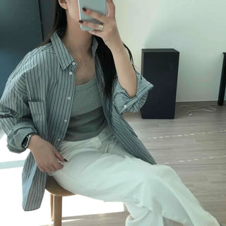Classic Stripe Oversized Loose Shirt