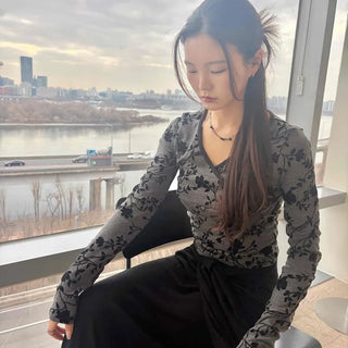 Long Skirt with Tie & Shirring Details
