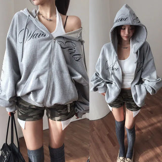 Cave Lettering Zip-up Hoodie