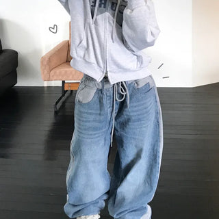 Unisex Jet Sweat Mix Wide Denim Pants (2 colors)