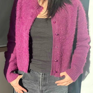 Arti Fuzzy Colorful Vivid Short Cardigan