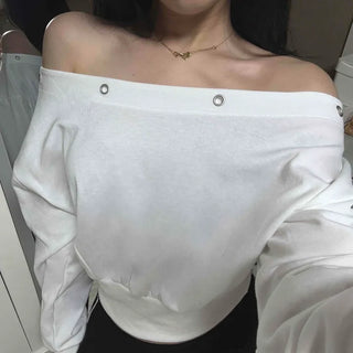 Urban Punching One-Shoulder Loose Fit Sweatshirt