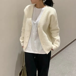 V-Neck Mohair Boxy Cardigan
