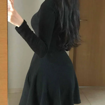 Slim Bodyline Ribbed Knit Dress