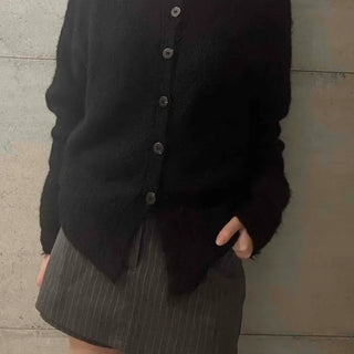 Vintage Button Snap Crop Knit Cardigan