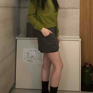 Button Ribbed Knit Cardigan