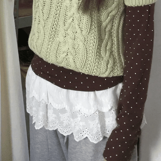 Layered lace miniskirt