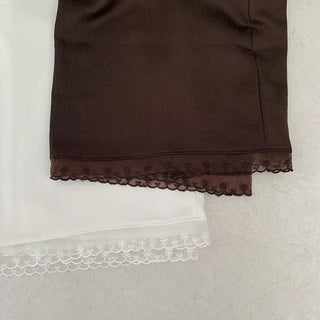Lace hem * Loha Silk Midi Skirt