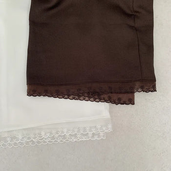 Lace hem * Loha Silk Midi Skirt