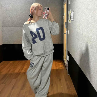 Casual Numbering Loose Fit Training Set