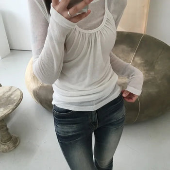 Fore Shirring Halter Tee