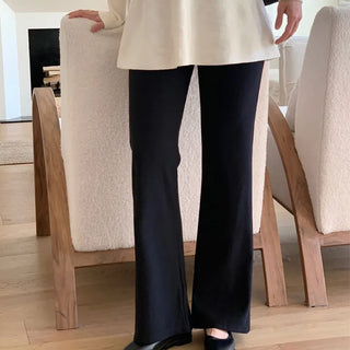 Fit-Guaranteed Four-Way Stretch Hidden Elastic Waist Bootcut Slacks