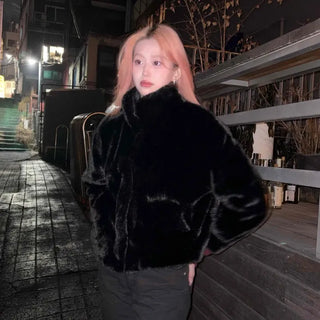 Fluffy Fur Short Shearling Jacket