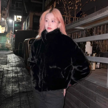 Fluffy Fur Short Shearling Jacket